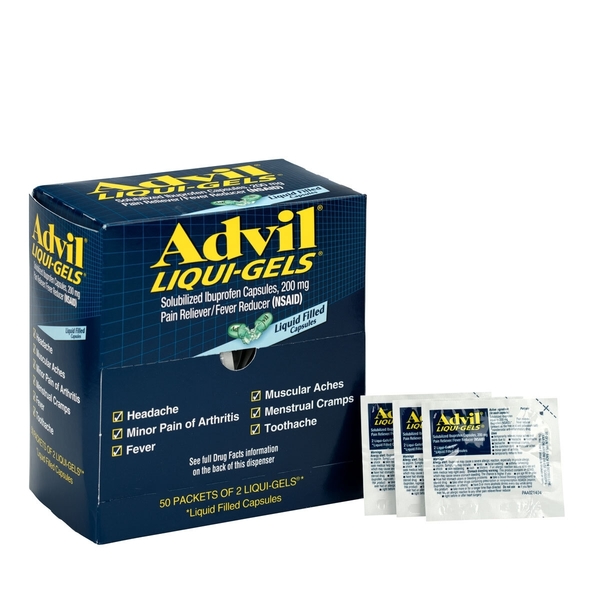 First Aid Only Advil LiquiGels, 50x2/box 16902